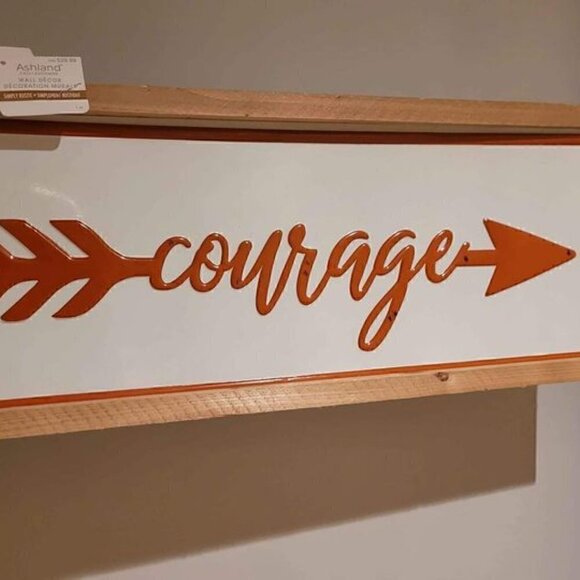 Courage wood and metal sign NEW - Picture 3 of 7
